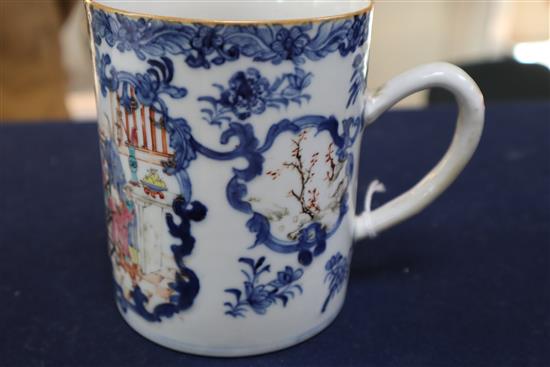 A Chinese export famille rose mug, Qianlong period, H. 11.5cm